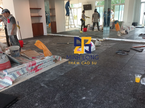 Cung cấp thi công gạch cao su EPDM dày 25mm LH: 0898080320